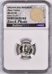 Mercury Dime - NGC MS65 FB - Bag Fragment - Stock Photo