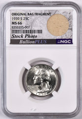 1939-S Washington Quarter - NGC MS66 - Bag Fragment