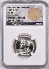 1940-D Washington Quarter - NGC MS65 - Bag Fragment