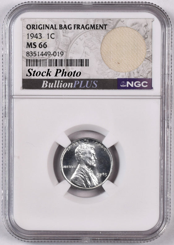 1943 Steel Cent - NGC MS66 - Bag Fragment