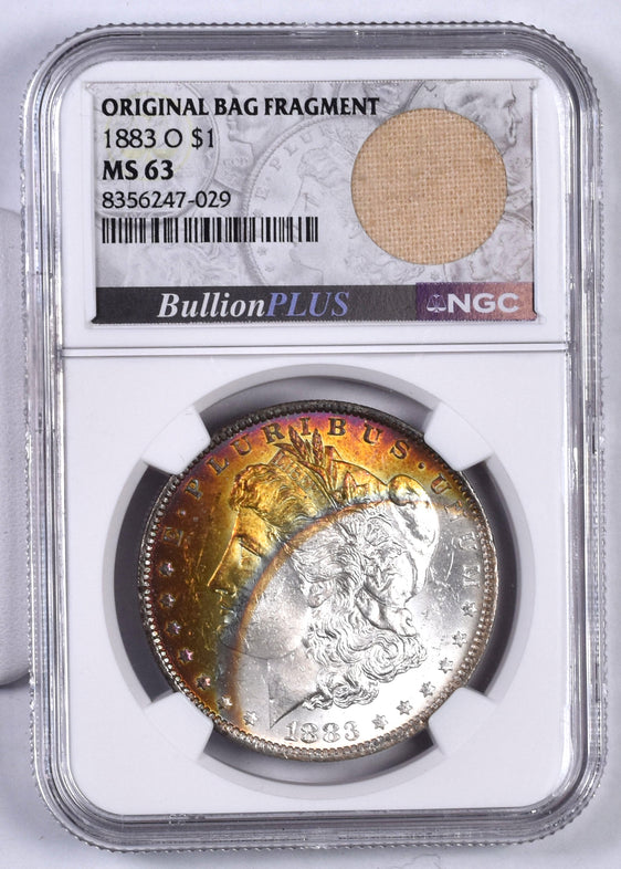 1883-O Morgan Dollar - NGC MS63 - Bag Fragment - RAINBOW!